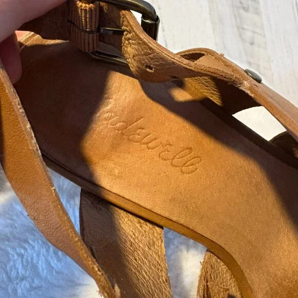 CLEARANCE! Madewell Women's Size 7 Sandals Leather Heels Desert Camel - Picture 9 of 10